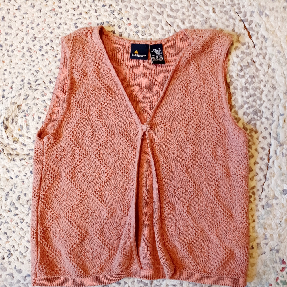 Pink Sleeveless Knit Vest